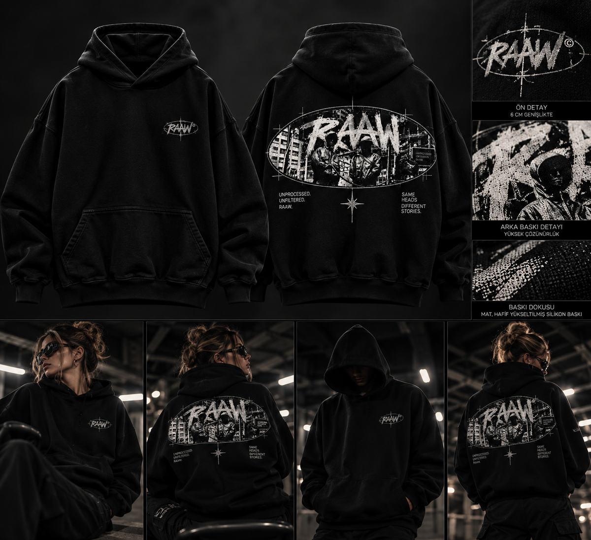 RAAW Block Hoodie detay