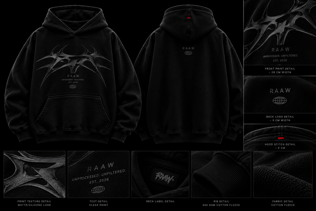 RAAW Chrome Hoodie detay