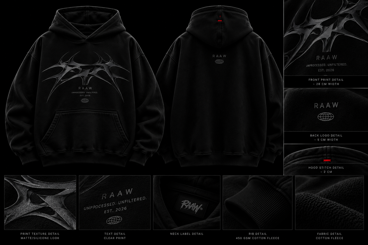 RAAW Chrome Hoodie detay