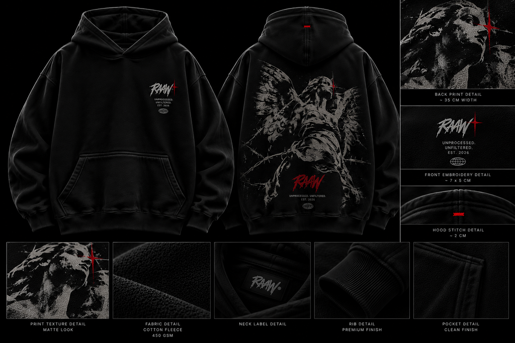 RAAW Fallen Hoodie detay