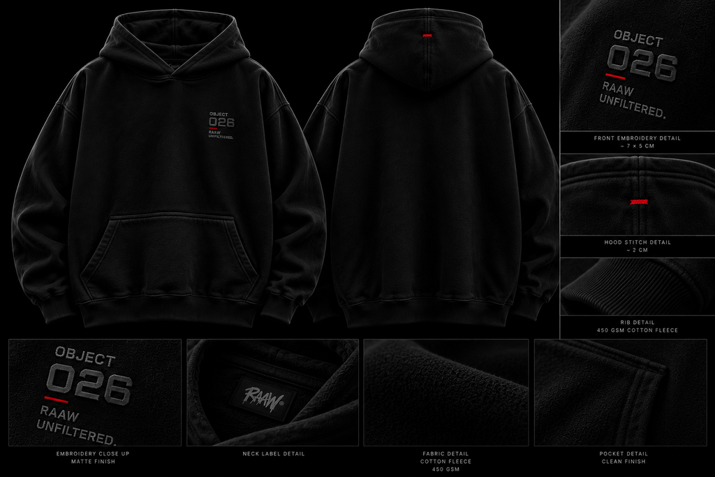 RAAW Object 026 Hoodie detay