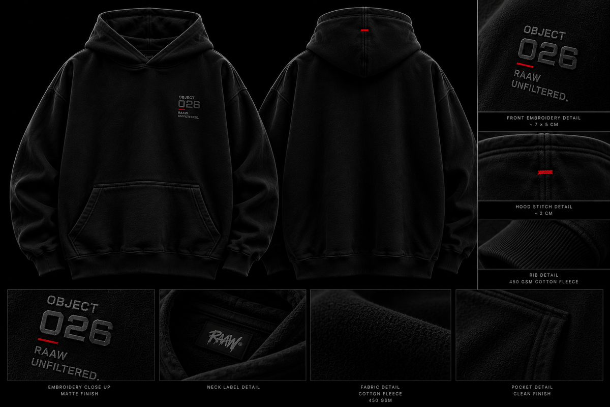 RAAW Object 026 Hoodie detay
